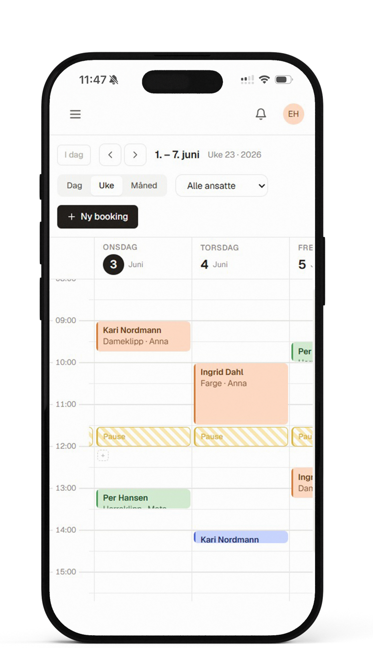 The Sombook calendar on an iPhone